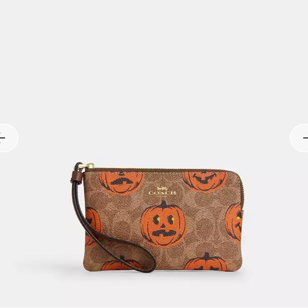 Coach Signature Canvas Halloween Wristlet